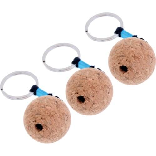 Set 3 Cork Ball Keychain, Floating Key Buoy Key Chain Key Holder for Water Sports Beach Travel Fishing Boating