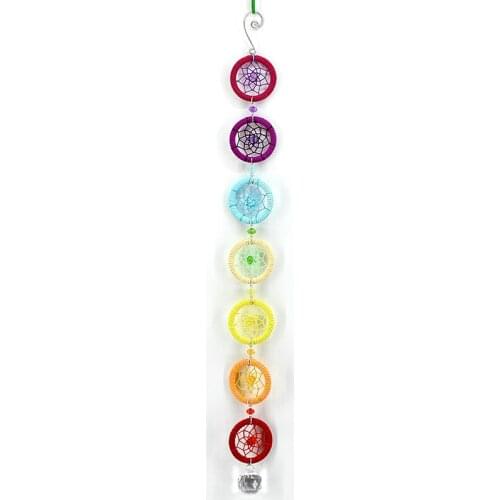 Rainbow Chakra Dream Catcher Wall Hanging Decoration Ornament for Car Home