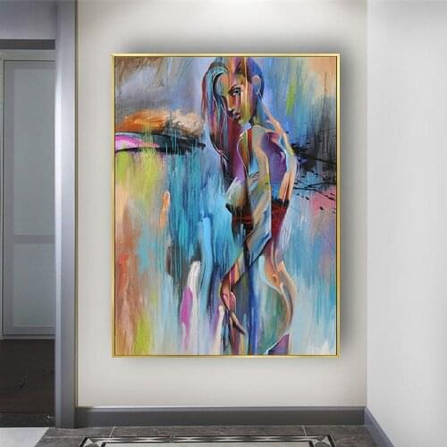 Hand Painted Colorful nude girls Oil Painting nude woman Paintings Modern Abstract Wall Pictures For Living Room Canvas Painting