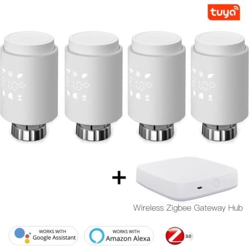 Tuya ZigBee3.0 Smart Radiator Actuator Programmable Thermostatic Radiator Valve Temperature Controller With Alexa Google Home