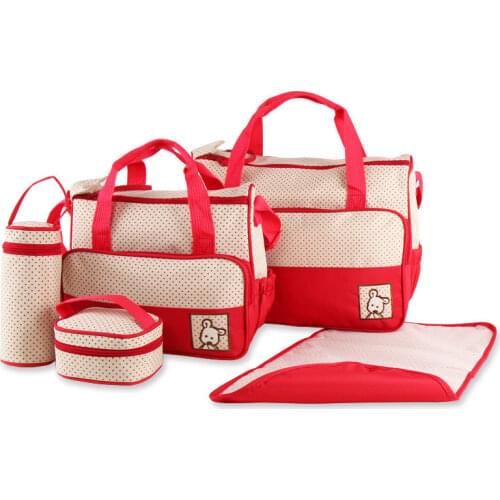 1Set Baby Nappy Tote Bag Diaper Bag Mother Shoulder Bag Fashion Mummy Handbag Waterproof Baby Stroller Bag Includes Changing Pad