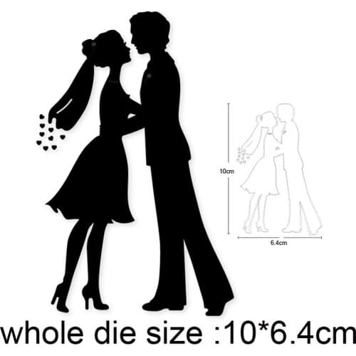 Wedding Couple Embrace Metal Cutting Dies Stencils For Scrapbooking dies DIY Craft Stmap Card Making Embossing Die Cuts 2020 New