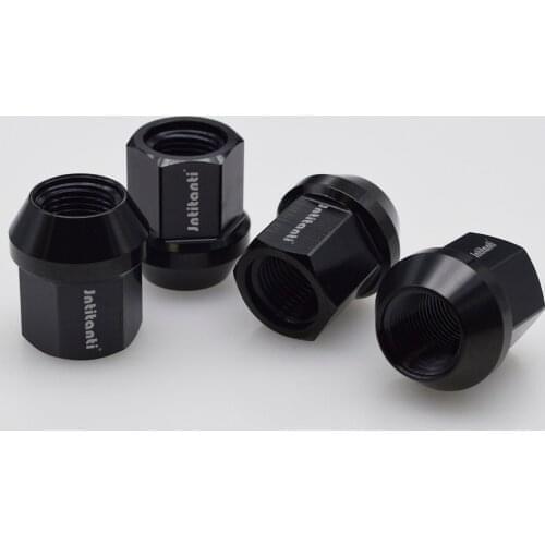 Black M12/M14*1.25/1.5*27 High quality Gr5 titanium wheel lug nut with open end