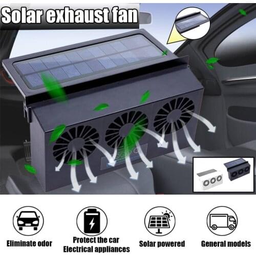 Solar/USB Dual Charging Vehicle Cooling Tool Car Exhaust Fan Vehicle Air Circulation Smoke Exhaust Fan Car Ventilation Fan