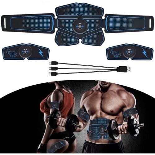 USB Recharge Gym Electric Trainer Wireless Abdominal Muscle Stimulator EMS Smart Fitness Training Massager Body Slimming Belt