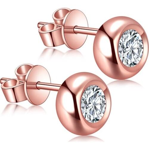 Zhanhao 0.45ct 5mm Earings Round Moissanite Earrings For Women 2021 Hot Sale New Product 925 Sterling Silver