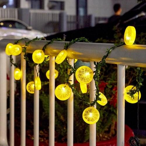 1.5M Rose Led String Lights Outdoor Garden Decoration Rattan Lanterns New Style Lemon Lights String Lights Battery Powered