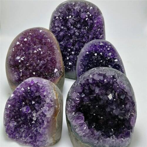 1 pc 260-1000g tog quality hote uruguary dark purple amethyst cluster natural amethyst geode chakra crystal decoration