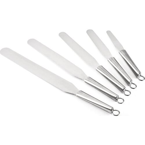 1PC Stainless Steel 4/6/8/10 inch Spatula Cake Decorating Spatulas Butter Cake Cream Blade Straight Icing Smoother Cake Tools