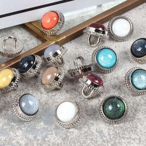 10pcs/wrapped Metal Buttons British Style Starry Sky Color Candy Color Retro Buttoned Shirt Cardigan Round Metal Buckle