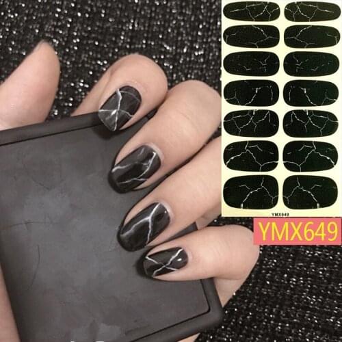 14Tips Fashion Full Cover Nail Polish Wraps Adhesive Nail Stickers Nail Art Decorations Manicure Tools for Woman