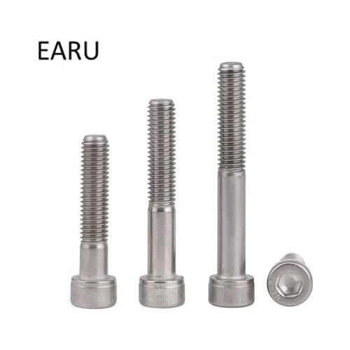 304 Stainless Steel DIN912 Standard Half Teeth Hexagonal Cylindrical Hex Socket Head Cup Bolts Screws FastenersM5*30/35/40-50mmf