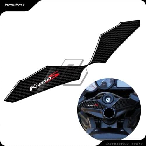 3D Carbon-look Top Triple Clamp Yoke Defender Case for BMW K1200S 2004-2008