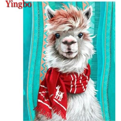 5D Diamond Painting Cute Alpaca Picture Full Square Drill DIY Diamond Embroidery Mosaic sale Animals Christmas Gift Rhinestone