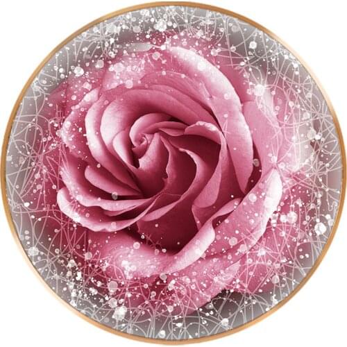Diamond Painting DIY Round Diamond Embroidery,Cross Stitch,Rhinestone Mosaic Sale,Home Decor New Styles Pink Rose