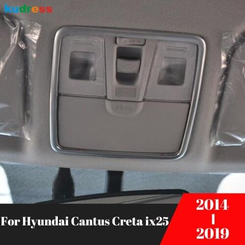 Car Styling Front+Rear Reading Lamp Frame Light Covers Sticker Trim For Hyundai Cantus Creta ix25 2014-2019 Auto Accessories