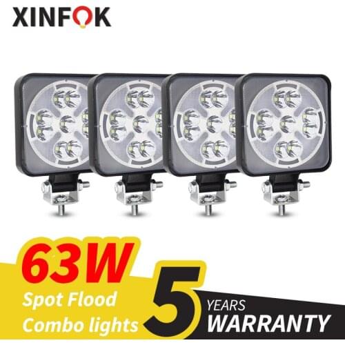 Car Spot LED Work Flood Light 3030 SMD 63 Watts 3000K 6500K Switch DC 12-24 Volts Flood Spotlights Truck 4x4 4WD