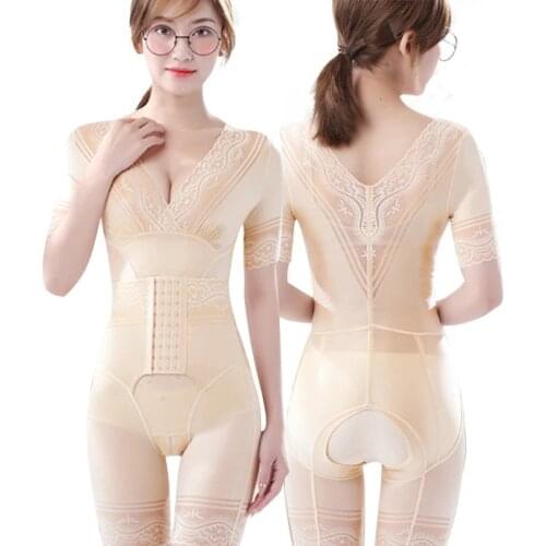 Bodysuit Flat Belly Sheath With Girdles Waist Trainer Body Shaper Tummy Slimming Fat Burning Woman Open Crotch Panties Underwear