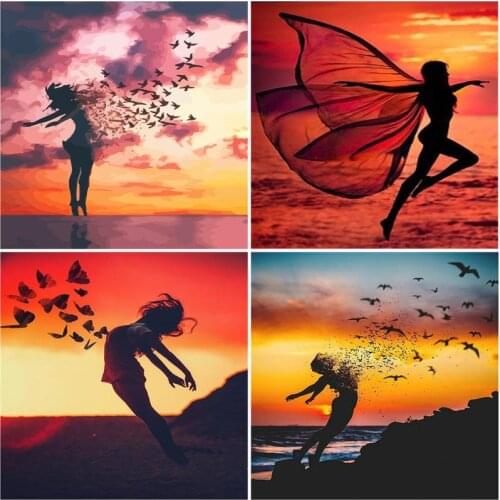 CHENISTORY Acrylic Painting By Numbers For Adults With Frame 60x75cm Abstract Dancer Modern Wall Art Picture By Numbers For Diy