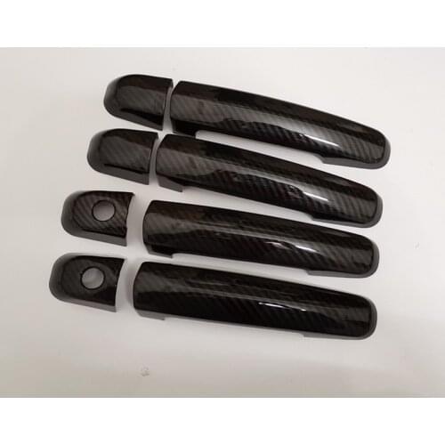 Black Carbon Fiber Door Handle Cover for Suzuki Swift Maruti DZire 2004~2015 2013 2014 Car Accessories Stickers Trim Set Chrome