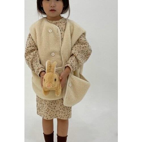 Childrens Winter Clothing Korean Solid Boys Girls Lambswool Waistcoat 2020 New Casual Warm Vest for Toddler Kids Baby Jackets