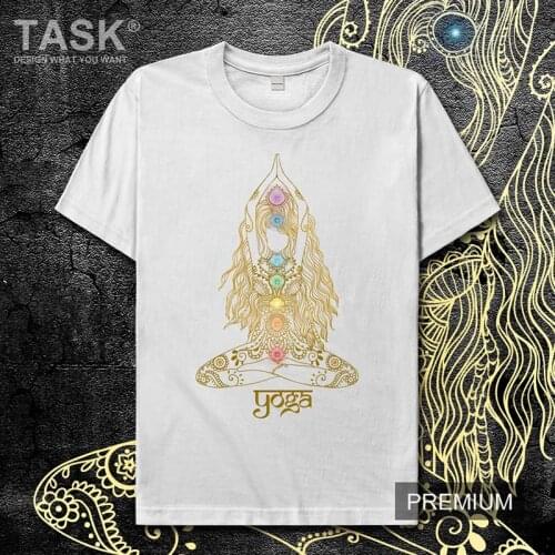 Yoga art printing cotton short-sleeved t-shirt yoga fitness sports men and women casual loose shirt tide fashion streetwear 04