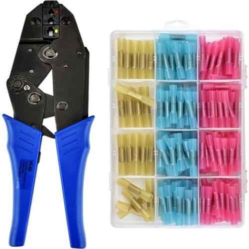 Hs-40j crimper, 0.25-6 mm2, heat shrinkable insulated cable connector terminal, 23-10awg, 230mm, Multi Tool stripping Kit