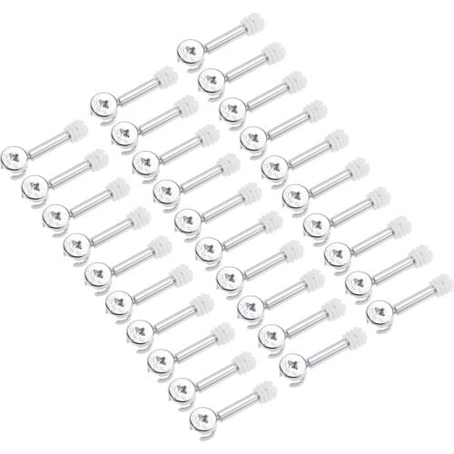 Uxcell Furniture Connecting Kit 15mm OD Cam Fitting M6 Screws Carbon Steel, 30 Sets