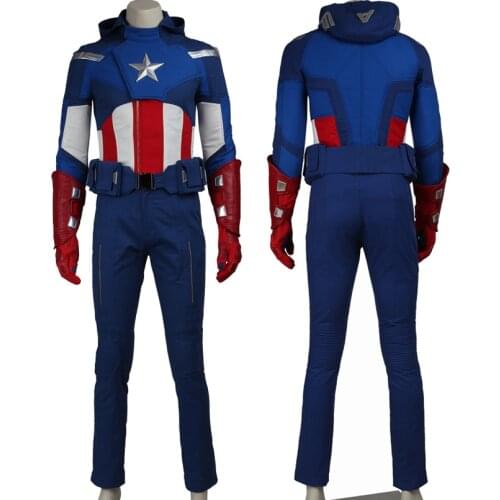 Movie Revenge Superhero Cosplay Costume Captain Steve Rogers Battle Uniform Halloween Carnival Outfit With Accessories