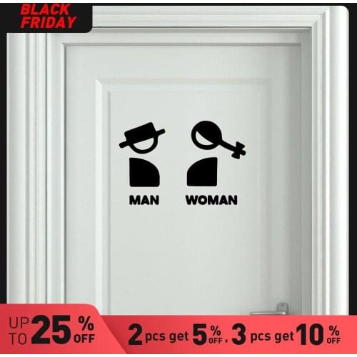 Beauty WC Self Adhesive Vinyl Waterproof Wall Art Decal For toliet Rooms Diy Home Decoration Wall Art Sticker Murals