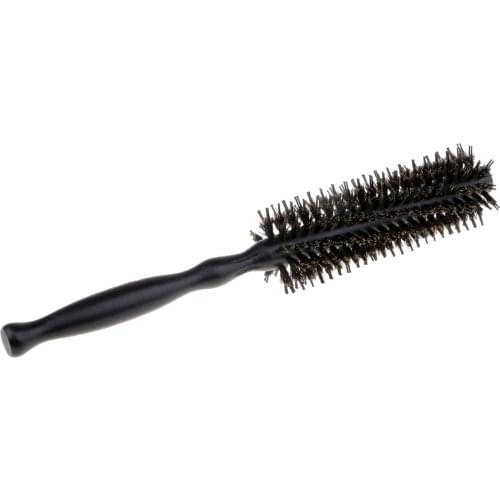 Twill Bristles Round Hair Brush with Nylon Pin Wooden Detangling Brush for For Men, Women, Kid Blow Drying