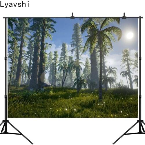 Lyavshi 3D Cartoon Dinosaur Forest Photography Backgrounds Customized Photographic Backdrops for Photo Studio