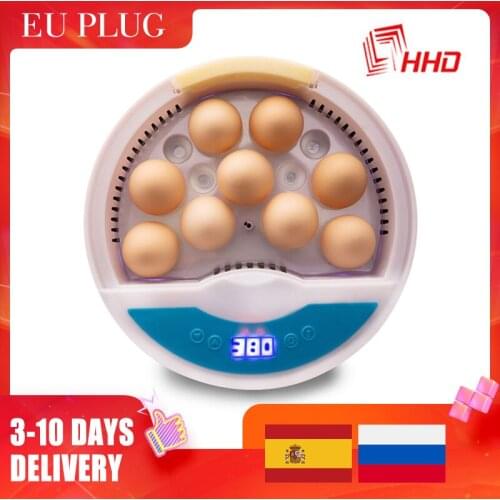 Mini 9 Egg Incubator Farm Hatching Digital Temperature Humidity Automatic Control Brooder Poultry Quail Chicken Duck Bird LED