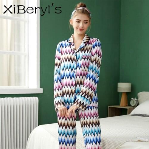 XiBeryls Fashion Unique Pajamas Set For Girls Sexy And Fashion Womens Silk Pajamas Set Sleepwear Pajamas Suit