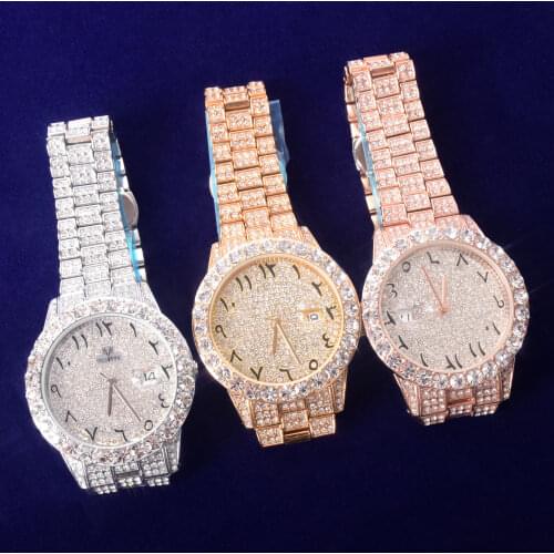 Mens Watch Large Dial Military Quartz Clock Luxury Big Rhinestone Business Waterproof Wristwatches