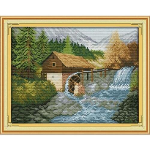 Bridge River (2) cross stitch kit 14ct 11ct count printed canvas stitching embroidery DIY handmade needlework