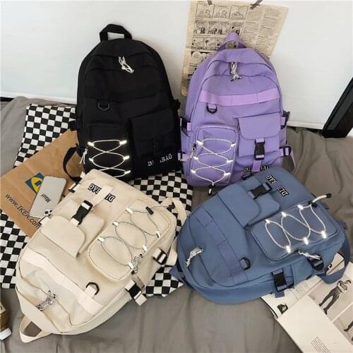 Nylon Backpack Harajuku Fashion Women Backpack Youth Schoolbags Student Teen Girl Tide Cool University Book Bag