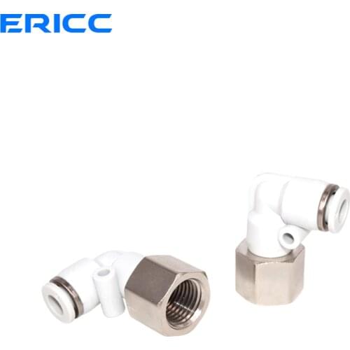 PLF Internal Thread M5'' 1/8'' 1/4'' 3/8'' 1/2'' - OD 4 6 8 10 12mm Pneumatic Female Elbow Connector Tube Air Push In Fitting