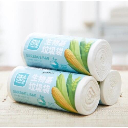 Flat Mouth Bio-Based Degradable Garbage Bag Disposable Toilet Cleaning Kitchen Garbage Bag Thickened Plastic Bag