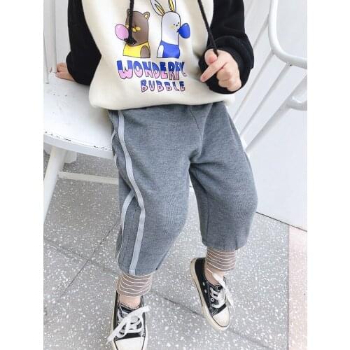 Girls Casual Pants Childrens Plus Velvet Pants Girl Trousers Autumn Winter Childrens Feet Loose Pants Kids Sport Jogging Pants