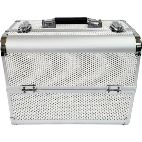 Professional Double Deck Cosmetic Box Organizer Makeup Case Travel Portable Women Storage Box Suitcase Toolbox Dressing Cases