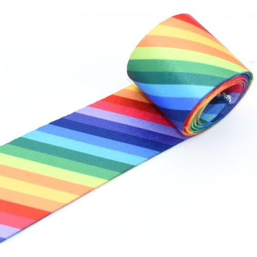 Rainbow Webbing Belt Polyester Knapsack Strapping Bag 2” Colorful Webbing Crafts Sewing Accessories for Bag Strap Sewing Craft