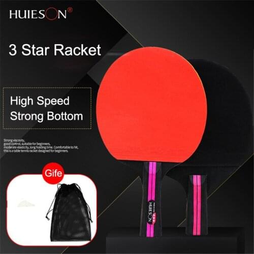 Huieson Ping Pong Racket Table Tennis Racket Sticky Double Face Pimples Professional Paddle Racket For Beginner With Bag