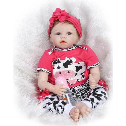 Real size Cradle baby doll reborn 22 inch silicone bebe reborn girl doll toys gift soft touch