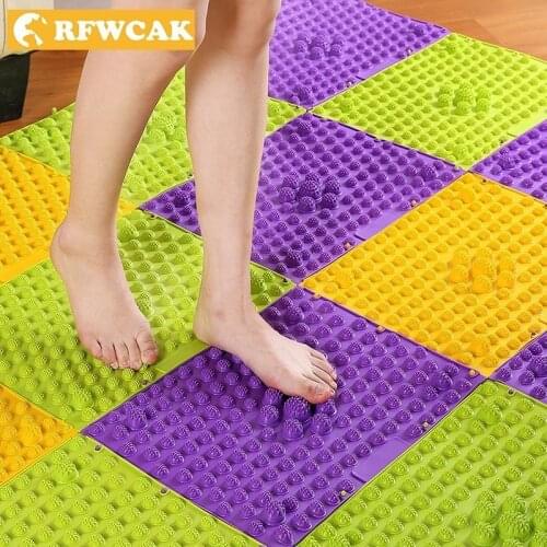RFWCAK TPE Bathroom Carpet Mat Foot Toe Massage Mat Pressure Blood Circulation Light Weight Plate Mat Home Party Game Cushion
