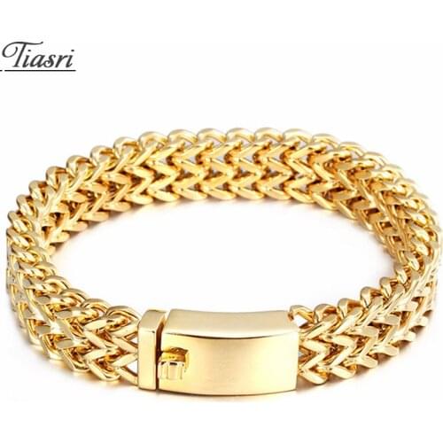 Tiasri 12mm Now United Mens Bracelet Steampunk High Quality Stainless Steel Figaro Chain Woven Texture Design Gift Wholesale