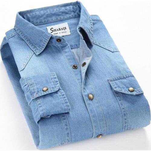 VAJANED Mens Denim Shirts