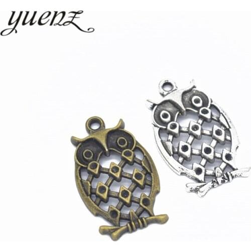 YuenZ 5pcs 2 Colors Antique bronze owl Charms Pendant for DIY Jewelry Making Necklace Earrings Bracelet Accessories D136