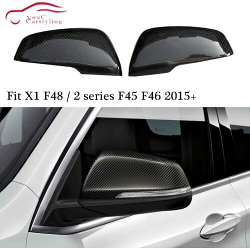 F48 Carbon fiber Mirror Cover for BMW X1 F48 & 2 series F45 F46 Replacement Mirror Caps Side Door Rear View Mirror cover