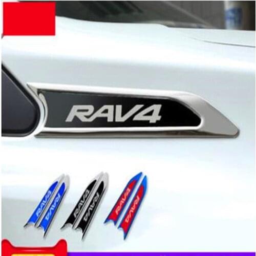 1 PAIR SIDE WING BADGE EMBLEM FENDER DECAL BODY MOLDINGS FOR TOYOTA RAV4 2013-2016 2017 2018 ACCESSORIES CAR STYLING